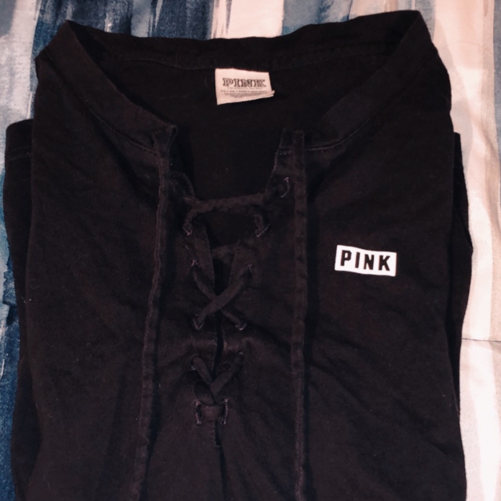 Dark Purple Tie Up Canpus Tee Shirt